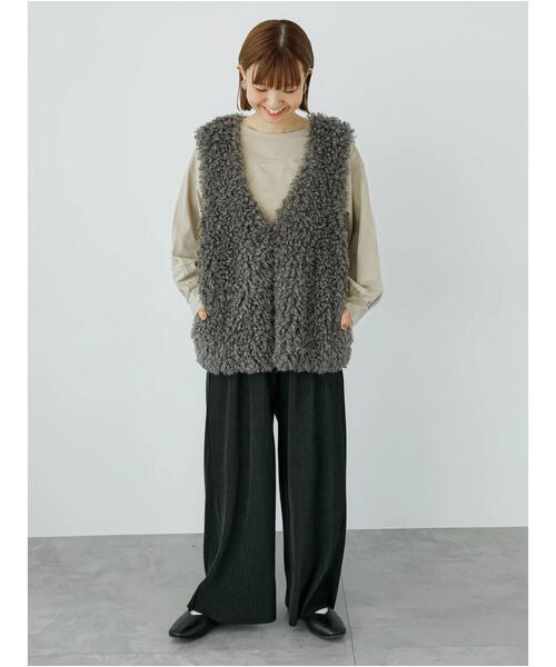 Lugnoncure（ルノンキュール）の「別珍プリーツパンツ（その他パンツ・レディース・オレンジ/ベージュ/ブラック・F）」の11枚目の写真