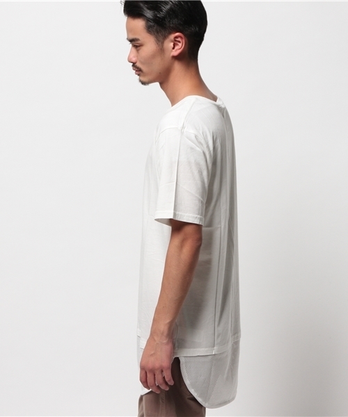 WEGO(ウィゴー)の「WEGO/メッシュ切替ラウンドTシャツ(Tシャツ/カットソー・メンズ・ブラック/レッド/ホワイト・LARGE/MEDIUM)」の5枚目の写真