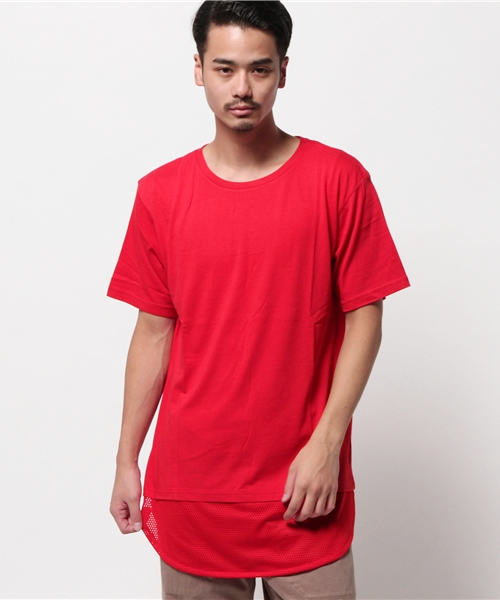 WEGO(ウィゴー)の「WEGO/メッシュ切替ラウンドTシャツ(Tシャツ/カットソー・メンズ・ブラック/レッド/ホワイト・LARGE/MEDIUM)」の15枚目の写真