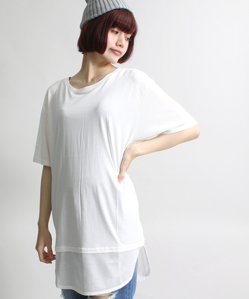 WEGO(ウィゴー)の「WEGO/メッシュ切替ラウンドTシャツ(Tシャツ/カットソー・メンズ・ブラック/レッド/ホワイト・LARGE/MEDIUM)」の12枚目の写真