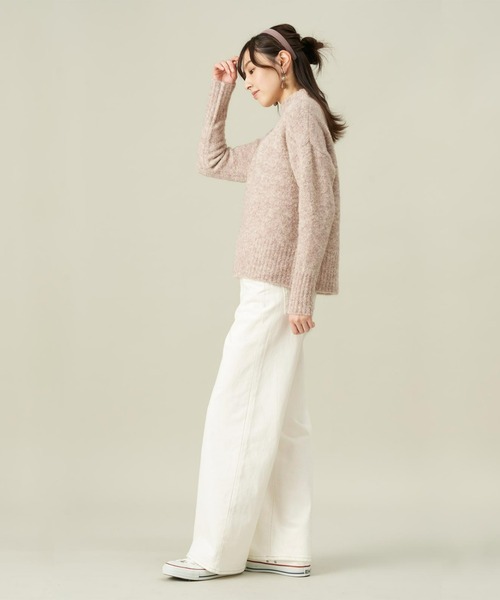 Pitta Re:)（ピッタリ）の「リングヤーンプルオーバーニット（ニット/セーター・レディース・ベージュ/ピンク・L/M）」の4枚目の写真