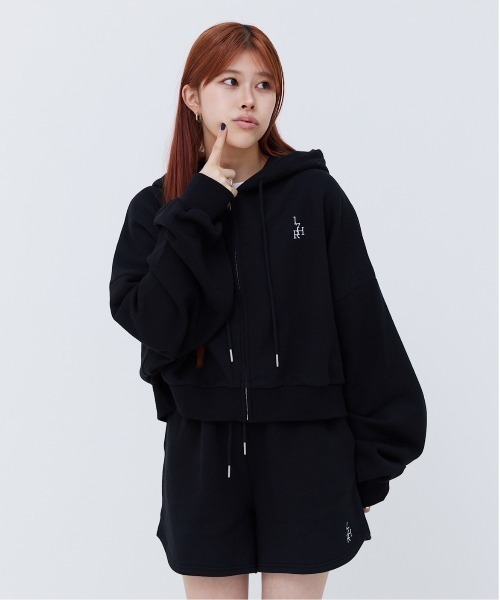 17HR（セブンティーンアワーズ）の「ショートジップパーカー（パーカー・レディース・ブラック/グレー・FREE）」の7枚目の写真