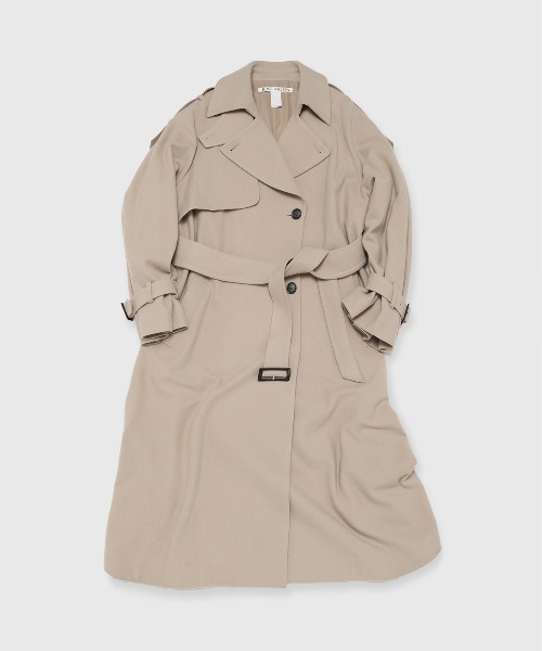 JOSE MOON（ジョゼムーン）の「WOOL COMFORTABLE TRENCH COAT/ウールコンフォータブルトレンチコート（トレンチコート・レディース・ブラック/ベージュ/モカ/ブラウン系その他/ライトグレー・FREE）」の2枚目の写真