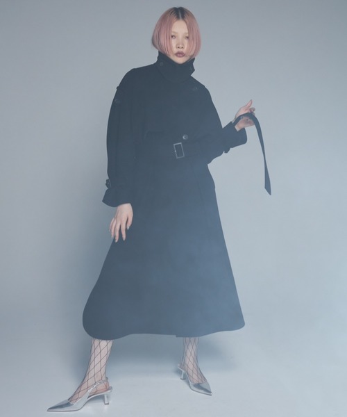 JOSE MOON（ジョゼムーン）の「WOOL COMFORTABLE TRENCH COAT/ウールコンフォータブルトレンチコート（トレンチコート・レディース・ブラック/ベージュ/モカ/ブラウン系その他/ライトグレー・FREE）」の7枚目の写真