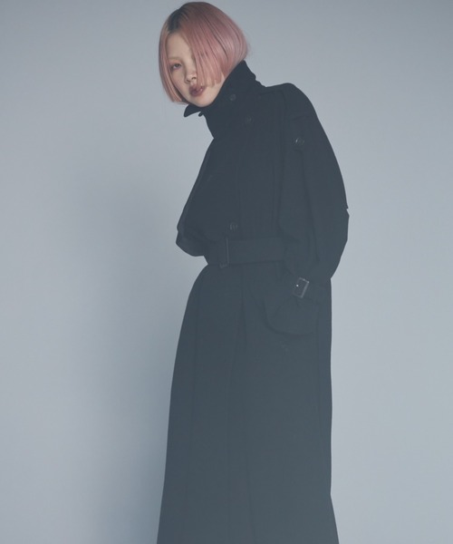 JOSE MOON（ジョゼムーン）の「WOOL COMFORTABLE TRENCH COAT/ウールコンフォータブルトレンチコート（トレンチコート・レディース・ブラック/ベージュ/モカ/ブラウン系その他/ライトグレー・FREE）」の11枚目の写真