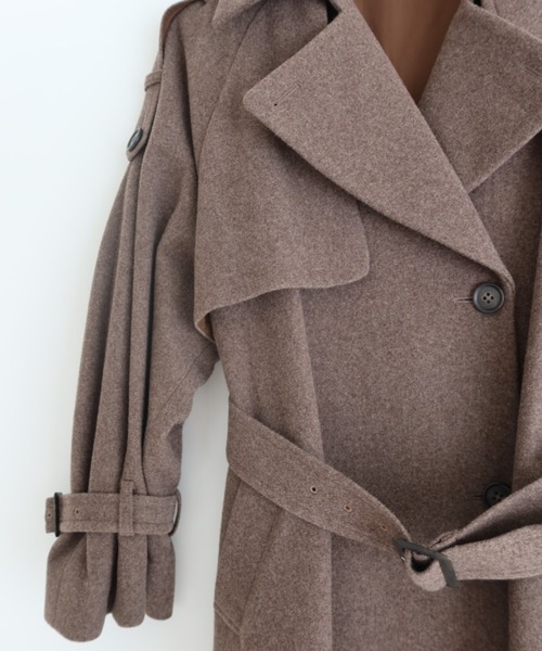 JOSE MOON（ジョゼムーン）の「WOOL COMFORTABLE TRENCH COAT/ウールコンフォータブルトレンチコート（トレンチコート・レディース・ブラック/ベージュ/モカ/ブラウン系その他/ライトグレー・FREE）」の17枚目の写真