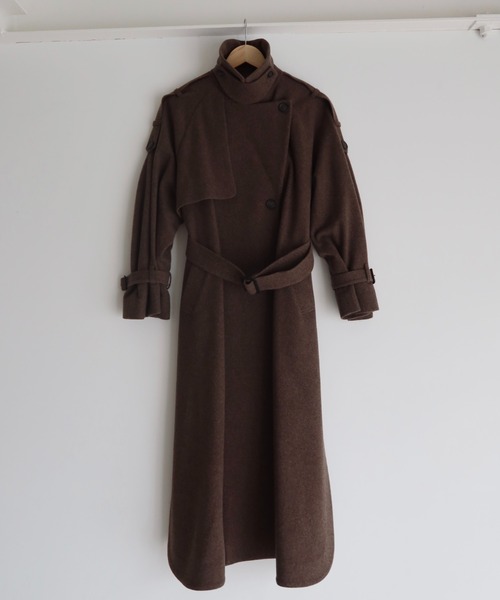 JOSE MOON（ジョゼムーン）の「WOOL COMFORTABLE TRENCH COAT/ウールコンフォータブルトレンチコート（トレンチコート・レディース・ブラック/ベージュ/モカ/ブラウン系その他/ライトグレー・FREE）」の12枚目の写真