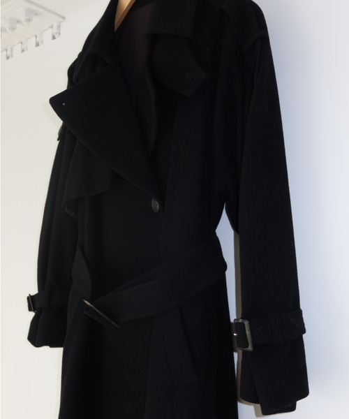 JOSE MOON（ジョゼムーン）の「WOOL COMFORTABLE TRENCH COAT/ウールコンフォータブルトレンチコート（トレンチコート・レディース・ブラック/ベージュ/モカ/ブラウン系その他/ライトグレー・FREE）」の19枚目の写真