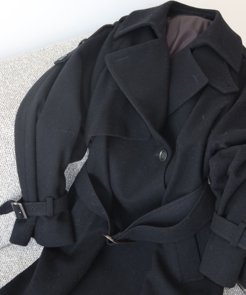 JOSE MOON（ジョゼムーン）の「WOOL COMFORTABLE TRENCH COAT/ウールコンフォータブルトレンチコート（トレンチコート・レディース・ブラック/ベージュ/モカ/ブラウン系その他/ライトグレー・FREE）」の20枚目の写真