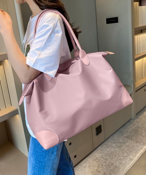 Miniministore（ミニミニストア）の「ボストンバッグ 大容量 男女兼用 軽量鞄（トートバッグ・レディース・グリーン/ベージュ/ピンク/ブラック・フリー）」の4枚目の写真