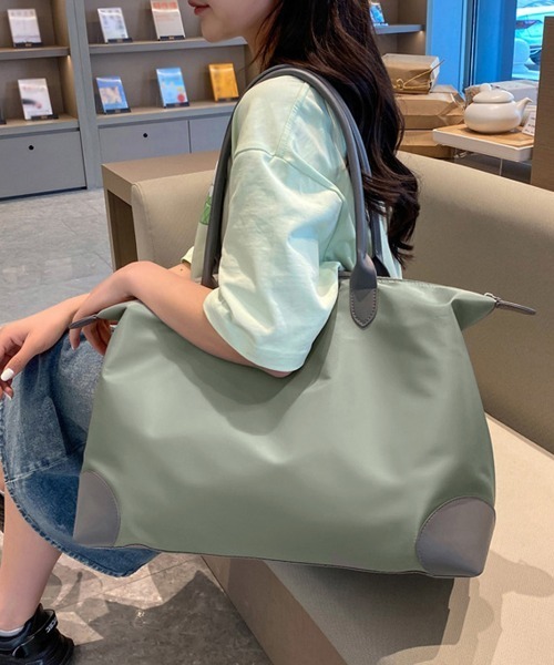 Miniministore（ミニミニストア）の「ボストンバッグ 大容量 男女兼用 軽量鞄（トートバッグ・レディース・グリーン/ベージュ/ピンク/ブラック・フリー）」の3枚目の写真