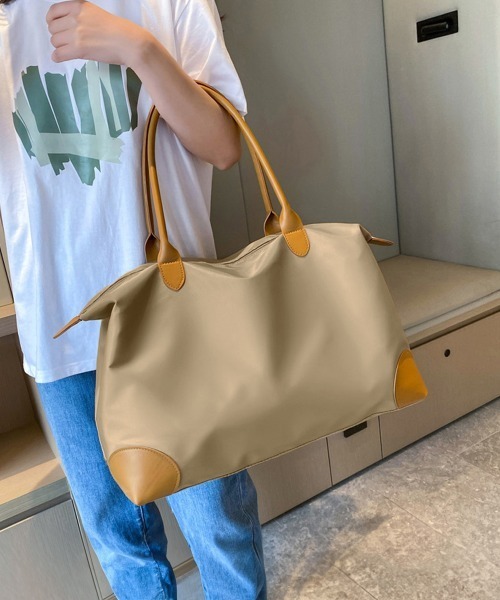 Miniministore（ミニミニストア）の「ボストンバッグ 大容量 男女兼用 軽量鞄（トートバッグ・レディース・グリーン/ベージュ/ピンク/ブラック・フリー）」の7枚目の写真
