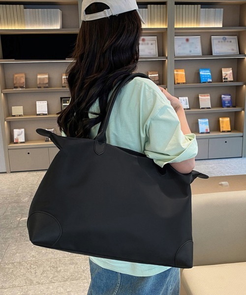 Miniministore（ミニミニストア）の「ボストンバッグ 大容量 男女兼用 軽量鞄（トートバッグ・レディース・グリーン/ベージュ/ピンク/ブラック・フリー）」の8枚目の写真