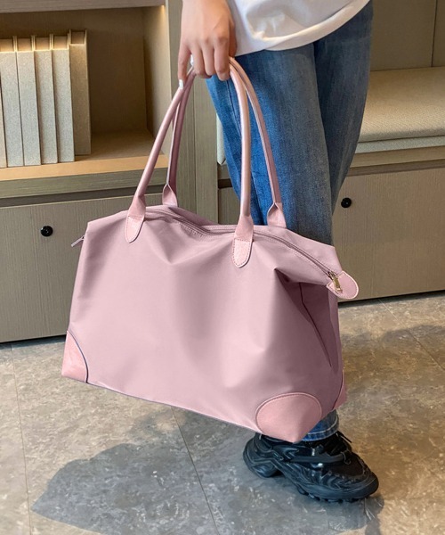 Miniministore（ミニミニストア）の「ボストンバッグ 大容量 男女兼用 軽量鞄（トートバッグ・レディース・グリーン/ベージュ/ピンク/ブラック・フリー）」の12枚目の写真
