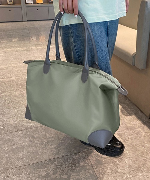 Miniministore（ミニミニストア）の「ボストンバッグ 大容量 男女兼用 軽量鞄（トートバッグ・レディース・グリーン/ベージュ/ピンク/ブラック・フリー）」の14枚目の写真