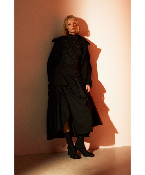 SLY(スライ)の「CHIN WARMER LONG COAT チンウォーマー ロングコート(チェスターコート・レディース・ブラック/アイボリー/ブラウン/ブルー・1/2)」の11枚目の写真