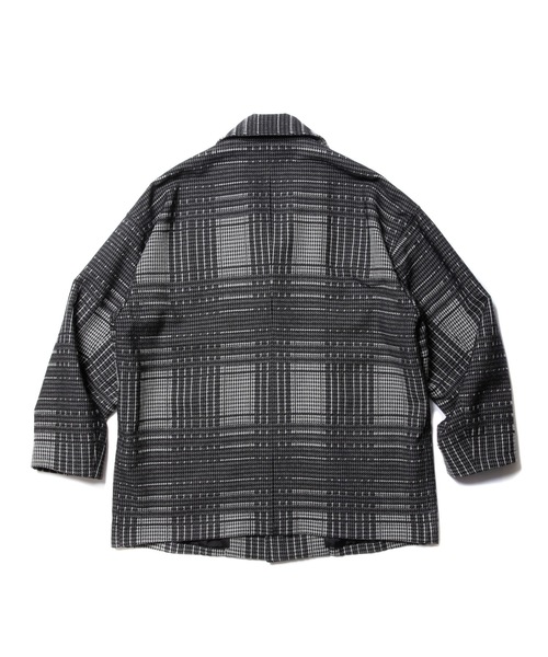 COOTIE PRODUCTIONS（クーティープロダクションズ）の「Jacquard Check Wool Short Chester Coat（チェスターコート・メンズ・ブラック・MEDIUM/SMALL/LARGE/X-LARGE）」の2枚目の写真