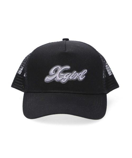 X-girl(エックスガール)の「SPRAY PRINT AND EMBROIDERY TRUCKER CAP(キャップ・レディース・ブラック/オリーブ/ベージュ・ONE SIZE)」の4枚目の写真