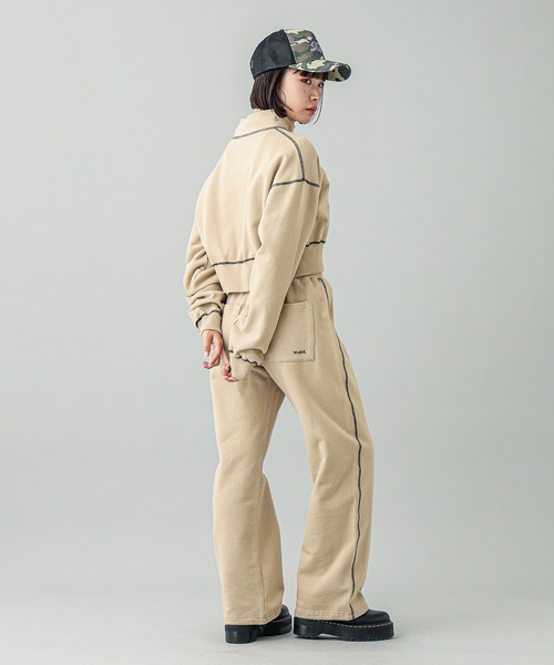 X-girl(エックスガール)の「SPRAY PRINT AND EMBROIDERY TRUCKER CAP(キャップ・レディース・ブラック/オリーブ/ベージュ・ONE SIZE)」の18枚目の写真