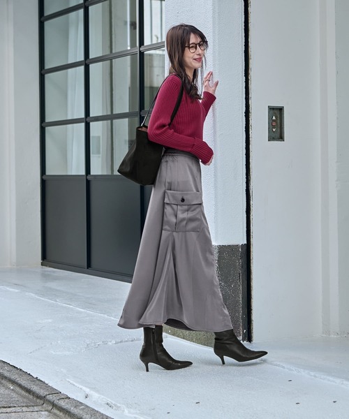 DIESEL グレー ロングスカート DIESEL（ディーゼル） デニムロングスカート レディース フレア A