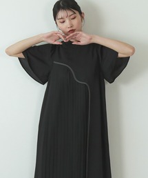 Kana（カナ）の「プリーツ レイヤード風 アシンメトリー シンプル ワンピース  パーティー ドレス 結婚式 お呼ばれ オケージョン（ドレス）」