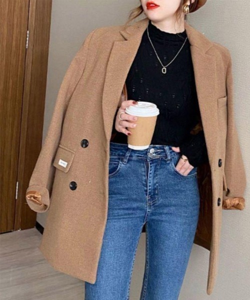 Miniministore(ミニミニストア)の「ニットトップス 秋冬プチハイネック 長袖(ニット/セーター・レディース・ダークグレー/ベージュ/アイボリー/レッド/ブラウン/ホワイト/ブラック・フリー)」の9枚目の写真