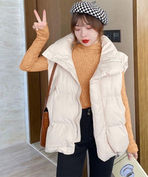 Miniministore(ミニミニストア)の「ニットトップス 秋冬プチハイネック 長袖(ニット/セーター・レディース・ダークグレー/ベージュ/アイボリー/レッド/ブラウン/ホワイト/ブラック・フリー)」の15枚目の写真