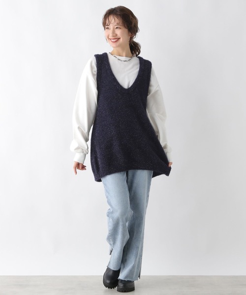 LEPSIM(レプシィム)の「ラメチュニックベスト 993433(ベスト・レディース・グレー/ブラック・FREE)」の14枚目の写真