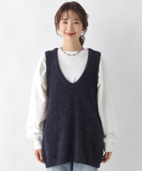 LEPSIM(レプシィム)の「ラメチュニックベスト 993433(ベスト・レディース・グレー/ブラック・FREE)」の5枚目の写真