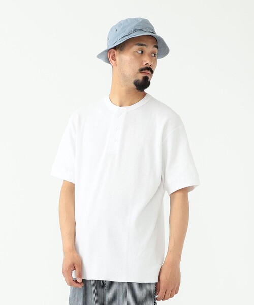 Healthknit(ヘルスニット)の「Healthknit × BEAMS PLUS / 別注 Honeycomb Thermal Henry Neck T-shirt(Tシャツ/カットソー・メンズ・ホワイト/ブラック系その他/カーキ・LARGE/MEDIUM/SMALL/X-LARGE)」の6枚目の写真
