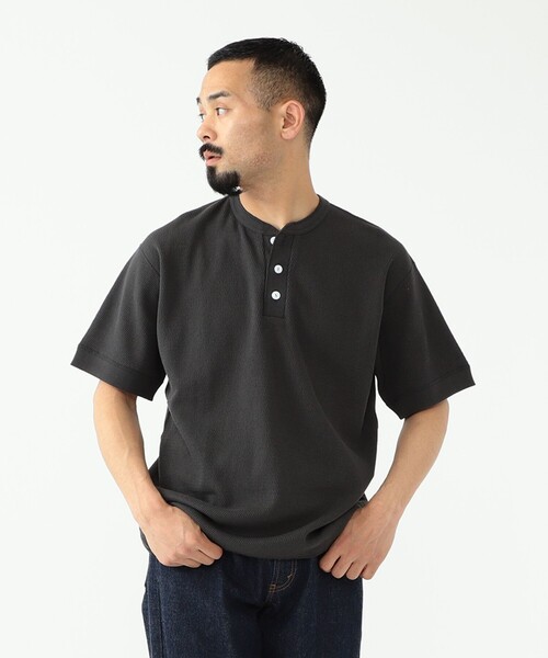 Healthknit(ヘルスニット)の「Healthknit × BEAMS PLUS / 別注 Honeycomb Thermal Henry Neck T-shirt(Tシャツ/カットソー・メンズ・ホワイト/ブラック系その他/カーキ・LARGE/MEDIUM/SMALL/X-LARGE)」の10枚目の写真