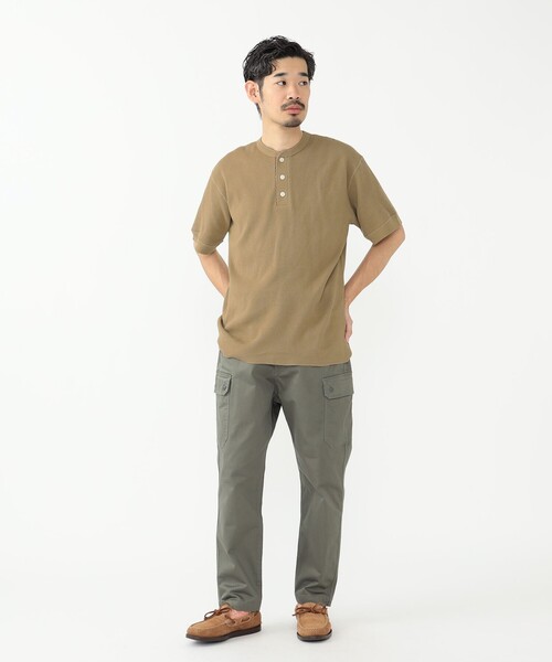 Healthknit(ヘルスニット)の「Healthknit × BEAMS PLUS / 別注 Honeycomb Thermal Henry Neck T-shirt(Tシャツ/カットソー・メンズ・ホワイト/ブラック系その他/カーキ・LARGE/MEDIUM/SMALL/X-LARGE)」の12枚目の写真