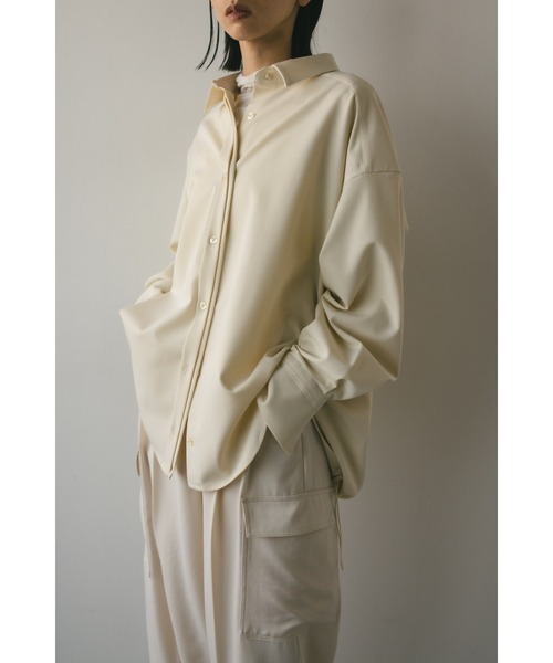 STYLEMIXER（スタイルミキサー）の「バックドロストビックシャツ（シャツ/ブラウス・レディース・ライトベージュ/サックスブルー・FREE）」の2枚目の写真