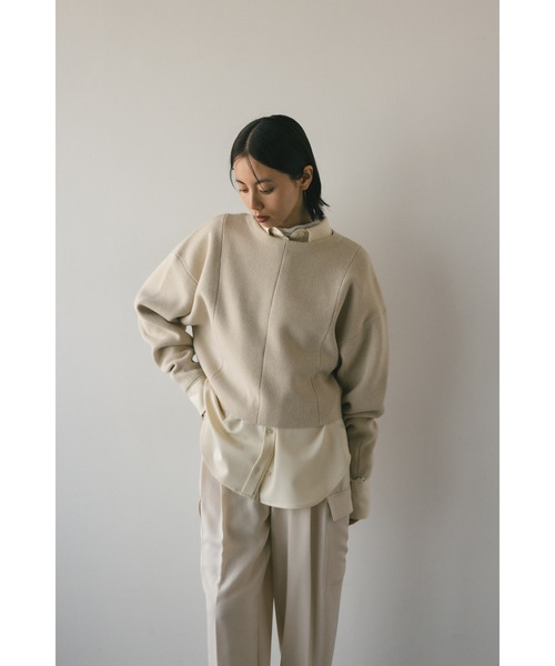 STYLEMIXER（スタイルミキサー）の「バックドロストビックシャツ（シャツ/ブラウス・レディース・ライトベージュ/サックスブルー・FREE）」の19枚目の写真