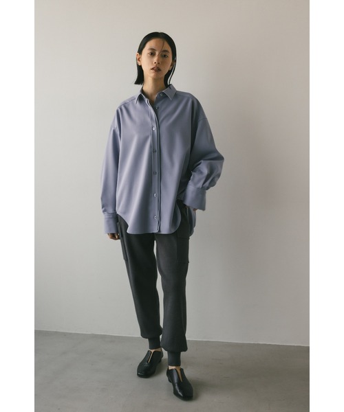 STYLEMIXER（スタイルミキサー）の「バックドロストビックシャツ（シャツ/ブラウス・レディース・ライトベージュ/サックスブルー・FREE）」の4枚目の写真