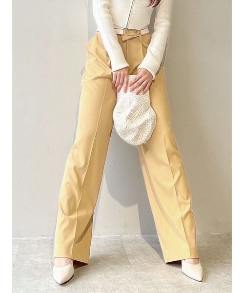 RESEXXY(リゼクシー)の「ダブルウエストストレートパンツ(その他パンツ・レディース・チャコールグレー/イエロー/ベージュ・SMALL/MEDIUM)」の1枚目の写真