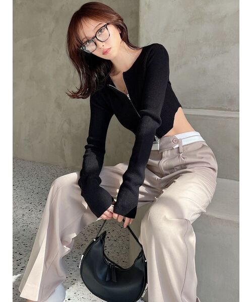 RESEXXY(リゼクシー)の「ダブルウエストストレートパンツ(その他パンツ・レディース・チャコールグレー/イエロー/ベージュ・SMALL/MEDIUM)」の7枚目の写真