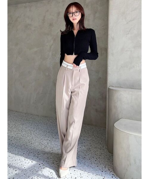 RESEXXY(リゼクシー)の「ダブルウエストストレートパンツ(その他パンツ・レディース・チャコールグレー/イエロー/ベージュ・SMALL/MEDIUM)」の10枚目の写真