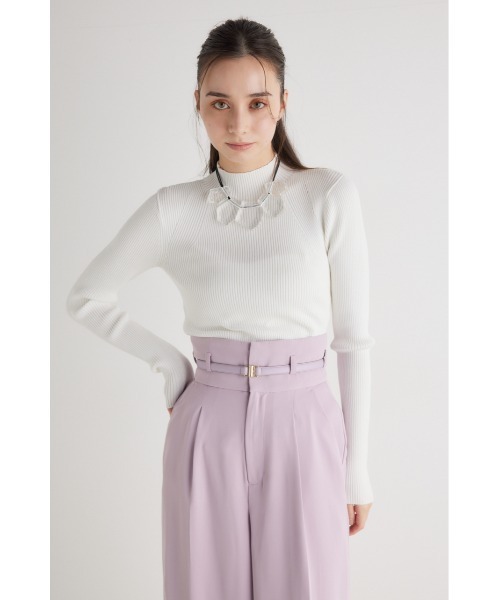 rienda（リエンダ）の「ウォッシャブルハイネック2WAYニットトップス