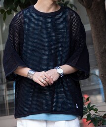 ARMY TWILL | 【限定展開】【ARMY TWILL/アーミーツイル】別注 メッシュTシャツ MESH ビッグTシャツ かぎ編み(Tシャツ/カットソー)