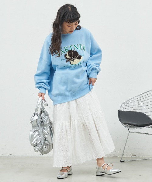 MERLOT（メルロー）の「コットンレーススカート（スカート・レディース・ブラック/ホワイト・FREE）」の9枚目の写真