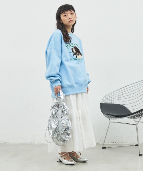 MERLOT（メルロー）の「コットンレーススカート（スカート・レディース・ブラック/ホワイト・FREE）」の10枚目の写真