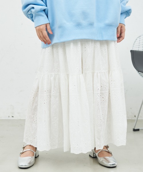 MERLOT（メルロー）の「コットンレーススカート（スカート・レディース・ブラック/ホワイト・FREE）」の7枚目の写真