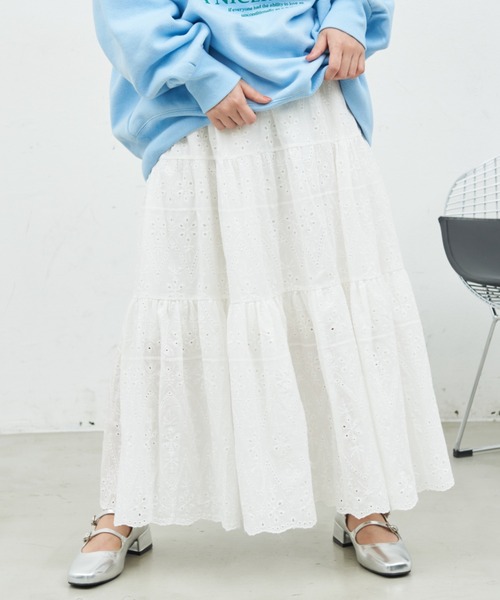 MERLOT（メルロー）の「コットンレーススカート（スカート・レディース・ブラック/ホワイト・FREE）」の3枚目の写真