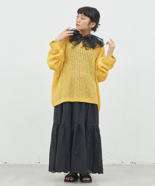 MERLOT（メルロー）の「コットンレーススカート（スカート・レディース・ブラック/ホワイト・FREE）」の18枚目の写真