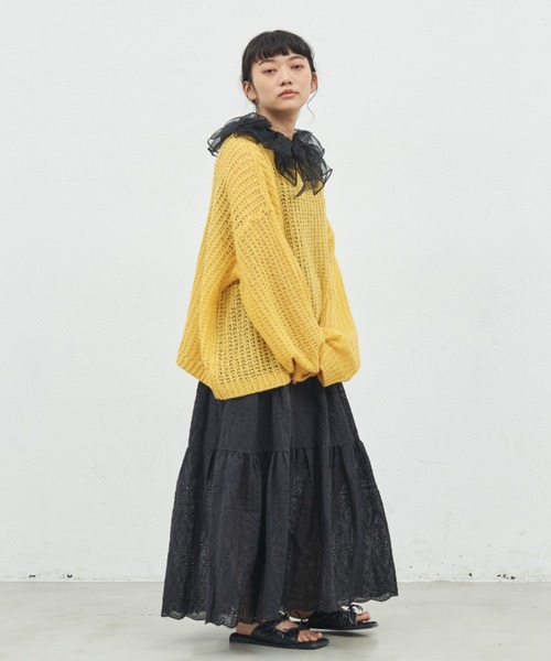 MERLOT（メルロー）の「コットンレーススカート（スカート・レディース・ブラック/ホワイト・FREE）」の20枚目の写真