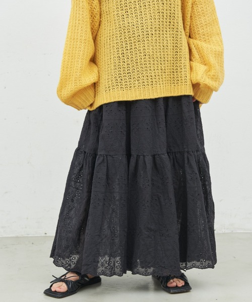 MERLOT（メルロー）の「コットンレーススカート（スカート・レディース・ブラック/ホワイト・FREE）」の12枚目の写真