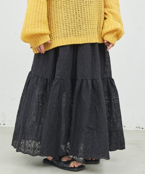 MERLOT（メルロー）の「コットンレーススカート（スカート・レディース・ブラック/ホワイト・FREE）」の16枚目の写真
