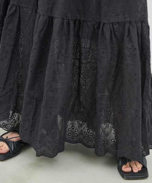 MERLOT（メルロー）の「コットンレーススカート（スカート・レディース・ブラック/ホワイト・FREE）」の14枚目の写真