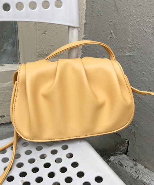 Miniministore（ミニミニストア）の「ショルダーバッグ PUプリーツ 斜めがけ（ショルダーバッグ・レディース・イエロー/アイボリー/ブラック・FREE）」の13枚目の写真